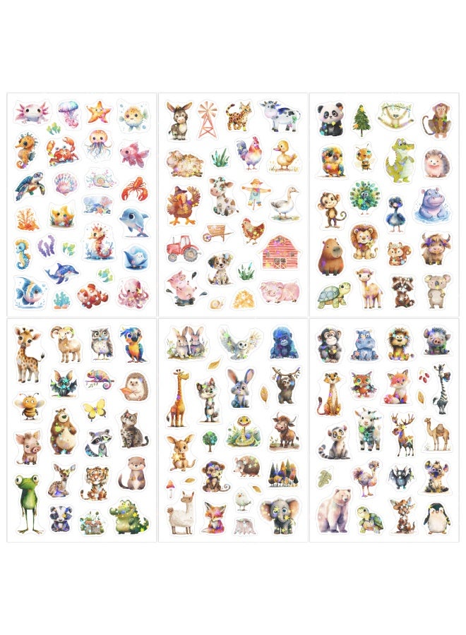 Capstro Kids Watercolor Animal Stickers – 6 Sheets Cute Cartoon Animal Stickers for Crafts, Journals, Scrapbooks & DIY Art Activities - Image 4